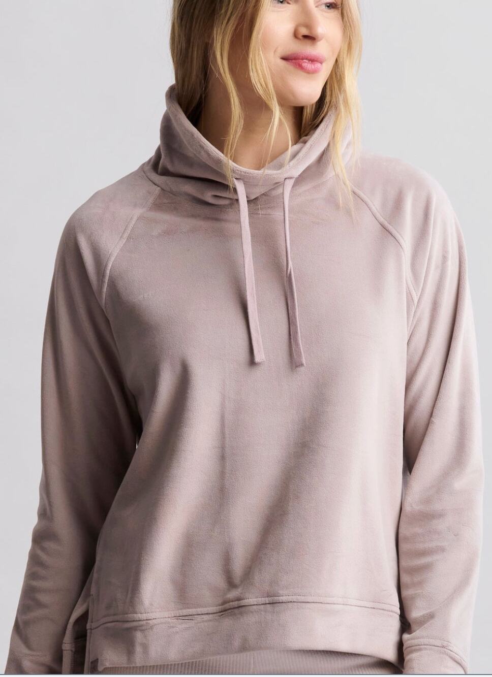 Barefoot Dreams LuxeChic Funnel Neck Pullover in Taupe Women's sz. Medium